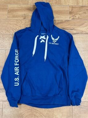 U.S. Air Force Pullover Hoodie with Hockey Strings